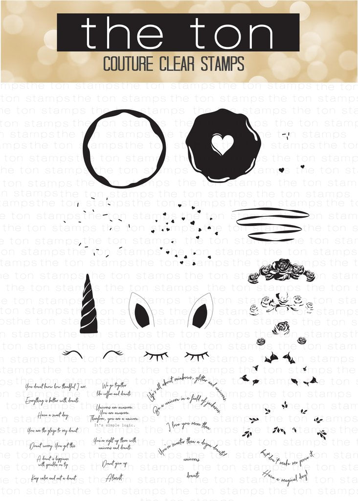 Lavish Donuts & Unicorns (3 Stamp Set)*