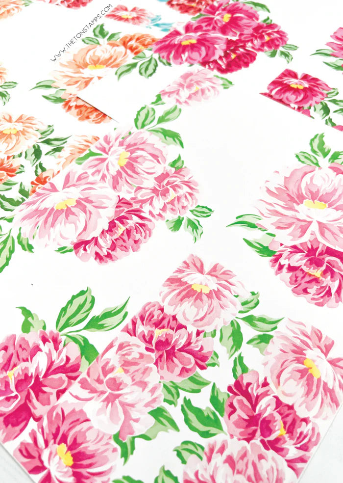 Blended Peonies Layering Stencils*