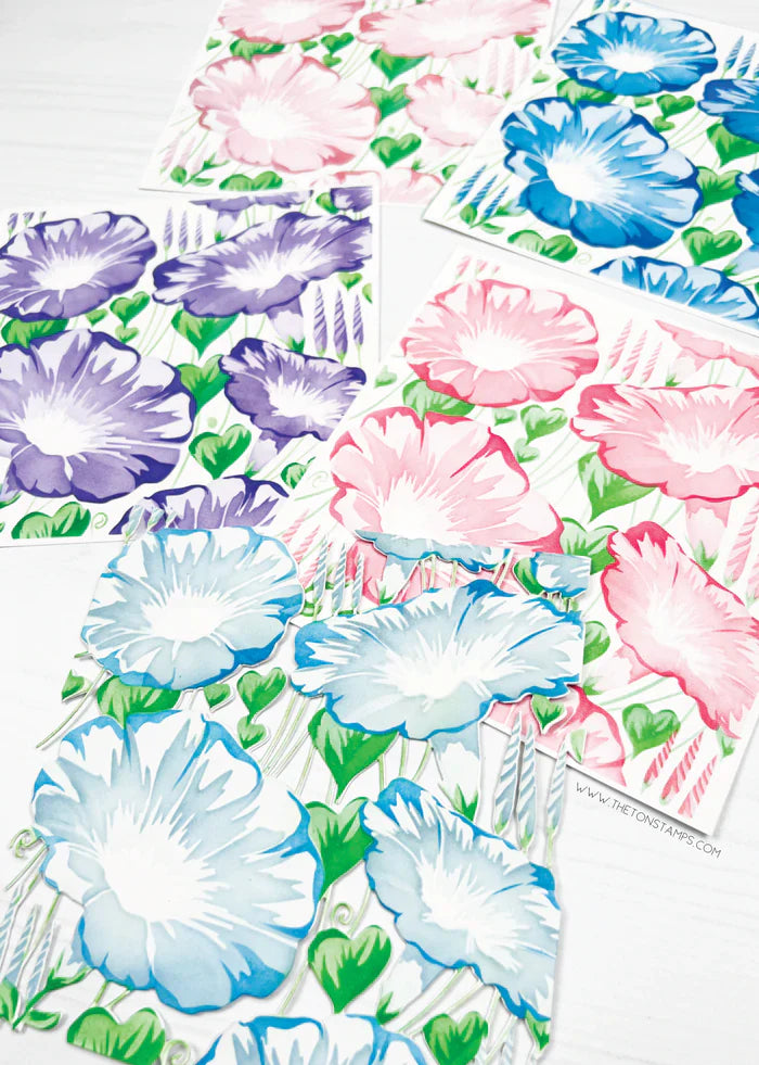Poised Morning Glories Layering Stencils*