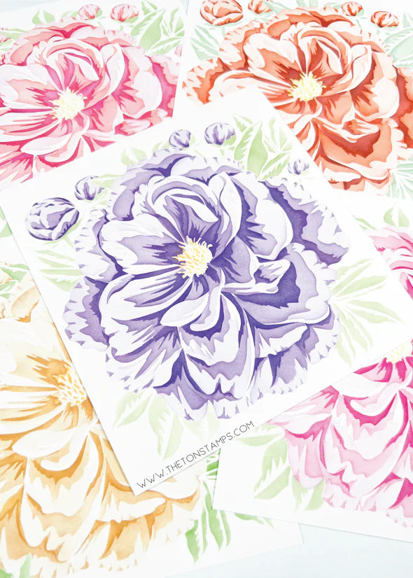 Pretty Peony Close Up Layering Stencils*